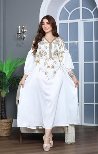 جلابية مطرزة موديل سهرة