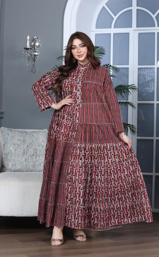 جلابية كلوش قطن 100% بتشكيلة نقوشات رائعة