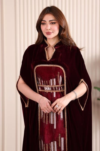 جلابية مخمل قطعتين