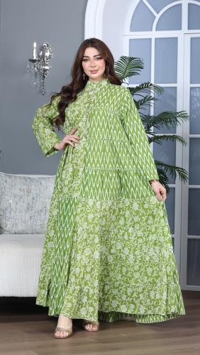 جلابية كلوش قطن 100% بتشكيلة نقوشات رائعة