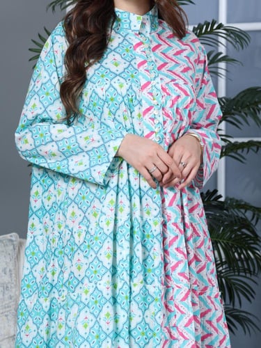 جلابية كلوش قطن 100% بتشكيلة نقوشات رائعة