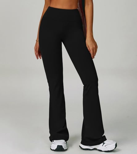 بنطال رياضي واسع عالي الخصر لون أسود – مرونة وأناق...