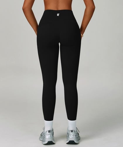 بنطال رياضي (ليقنز) عالي الخصر لون أسود – مرونة ود...