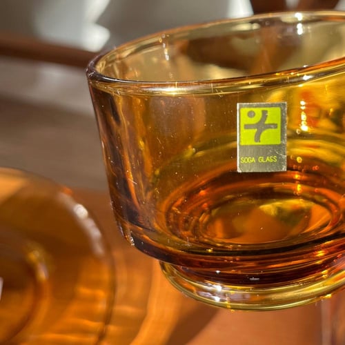 كوب صناعة يابانية فنتج لون الكهرمان من SOGA GLASS