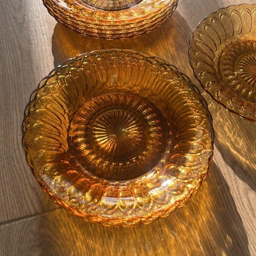 نص درزن صحون لون الكهرمان صناعة اندونيسية فنتج