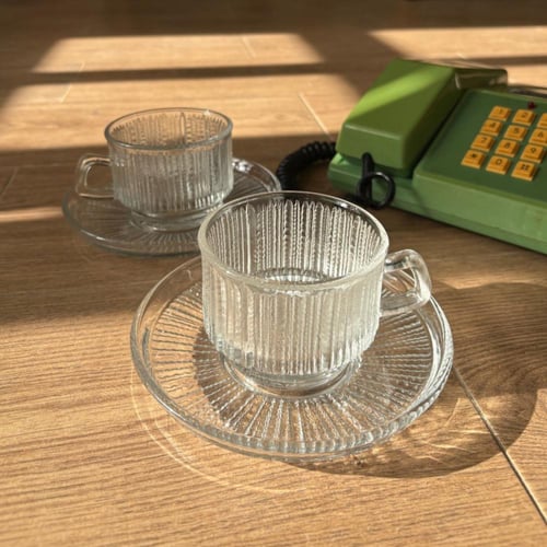 كوب زجاج فنتج ~ صناعة يابانية ماركة SOGA