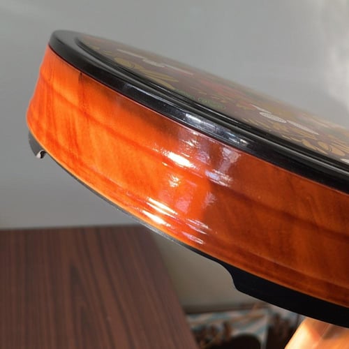 طبق تقديم خشبي ‎عتيق مطلي بالورنيش الأحمر والأسود...