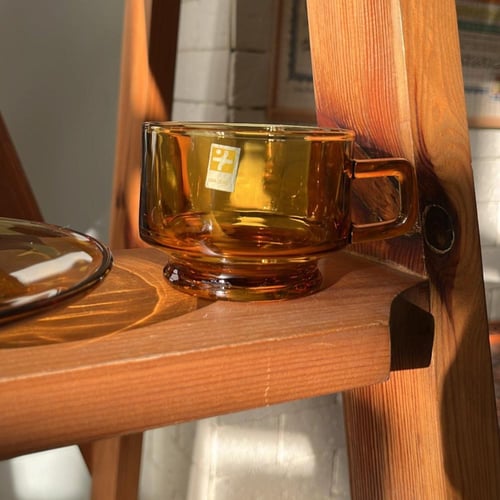 كوب صناعة يابانية فنتج لون الكهرمان من SOGA GLASS