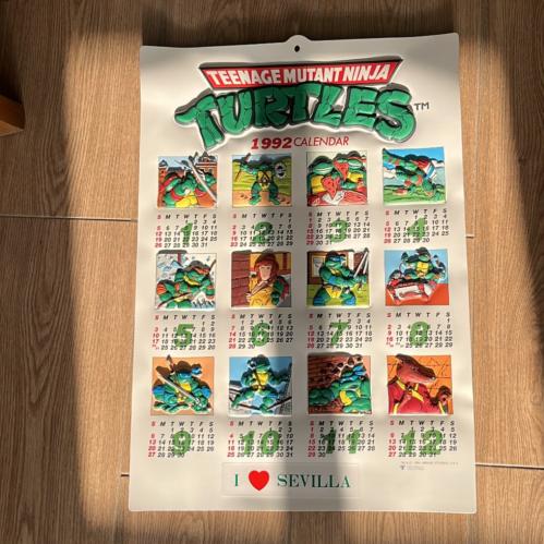 A rare and vintage Teenage Mutant Ninja Turtles wall calendar dating back to 1992.