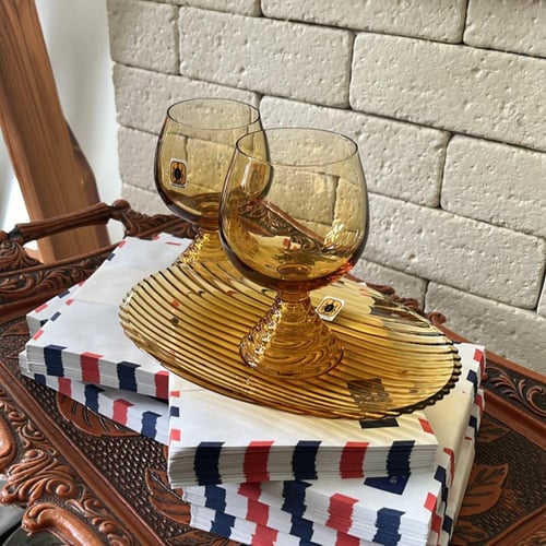 قلاص فنتج لون العنبر | من نوادر ماركة SOGA GLASS ا...