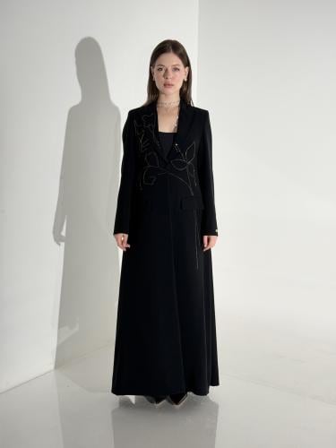 Black diamond blazer Abaya