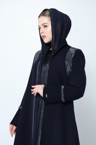 Indigo-blazer abaya