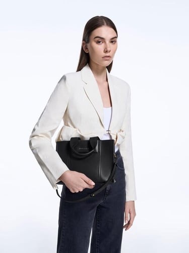 حقيبة توت صغيرة شاليا - سوداء مقاس M