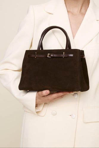 حقيبة توت من جلد الغزال الإسبريسو 25