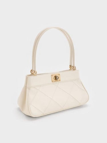 حقيبة كتف مبطنة إيليني - كريمي