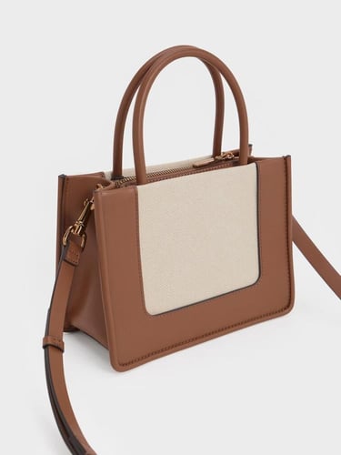 حقيبة توت صغيرة من القماش من دايلا - لون بني