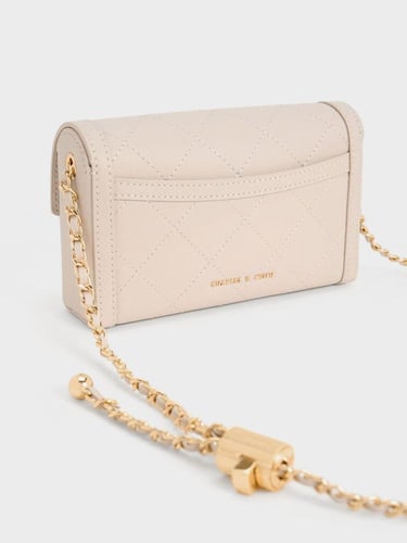 حقيبة كلاتش مبطنة من تالولا - لون شوفان