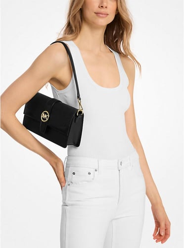 حقيبة كتف غرينتش متوسطة الحجم من جلد سافيانو / برا...