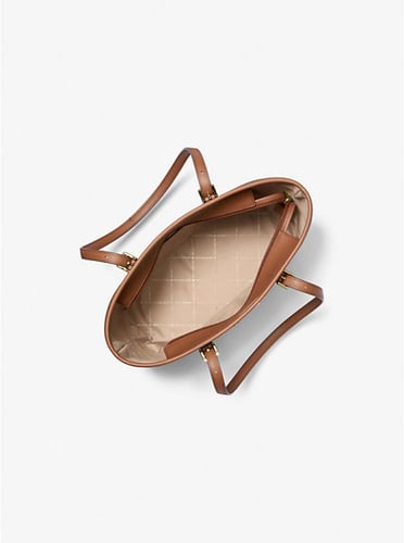 حقيبة توت صغيرة بسحاب علوي وشعار Jet Set Travel