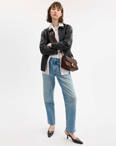 حقيبة كتف ناعمة من قماش التابي / براند كوتش