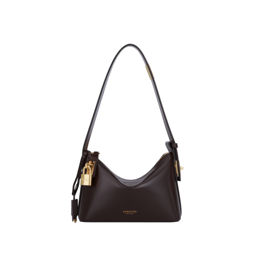 حقيبة هوبو صغيرة من الشوكولاتة الذهبية