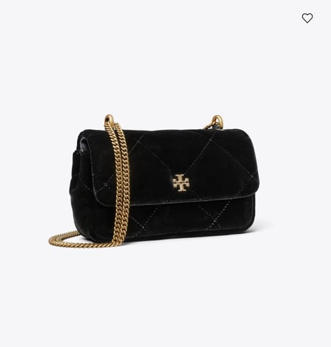 حقيبة كيرا ميني بتصميم مبطّن بنقشة ماسية من المخمل...