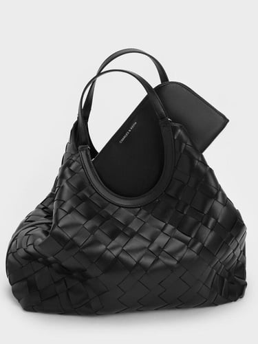حقيبة إيفيت المنسوجة - لون أسود