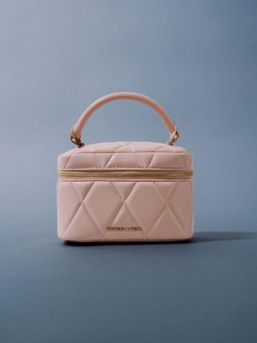 حقيبة أروين المبطنة ذات المقبض العلوي - وردي فاتح