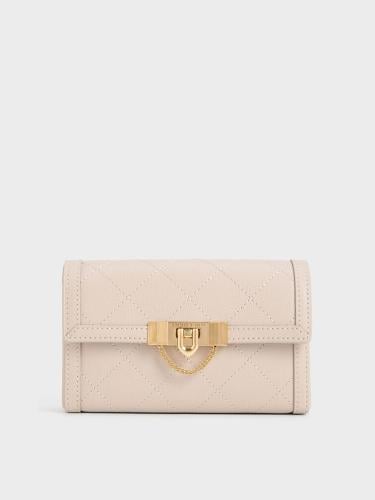 حقيبة كلاتش مبطنة من تالولا - لون شوفان