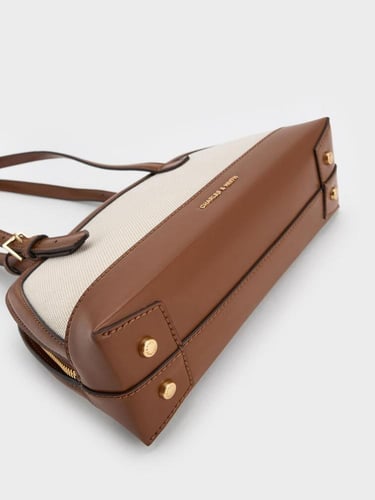 حقيبة إينولا كانفاس ثنائية اللون بمقبض ممدود