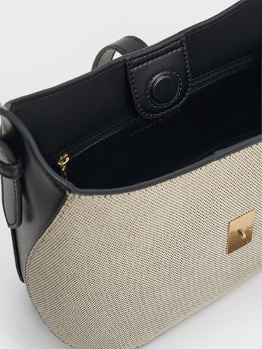 حقيبة كتف من قماش ويستريا بحزام - متعددة الألوان