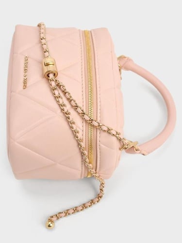 حقيبة أروين المبطنة ذات المقبض العلوي - وردي فاتح