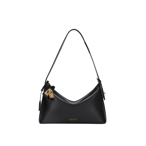 حقيبة هوبو باللون الذهبي والأسود