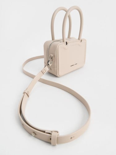 حقيبة بيرلاين بمقبض علوي ممدود - لون الشوفان