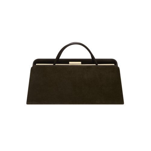 حقيبة إكلير من جلد الغزال بلون الإسبريسو