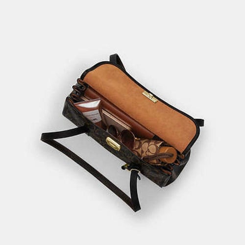 حقيبة بريدجيت الكتفية ذات الغطا/ -coach