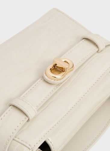 حقيبة يد علوية بتأثير جلد التمساح من Aubrielle - ع...