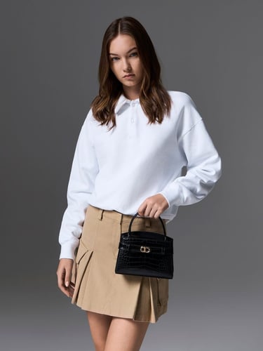 حقيبة أوبرييل بمقبض علوي بتصميم جلد التمساح