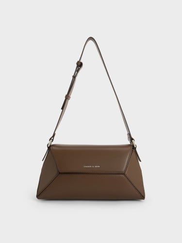 حقيبة كتف نسرين هندسية – بني غامق