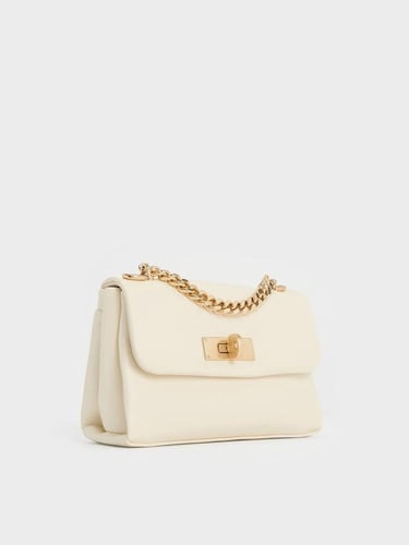 حقيبة كروس بودي صغيرة بمقبض سلسلة من كيري - كريمي