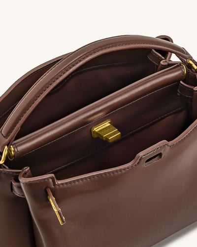 حقيبة كارمن بمقبض علوي - Reddish Brown