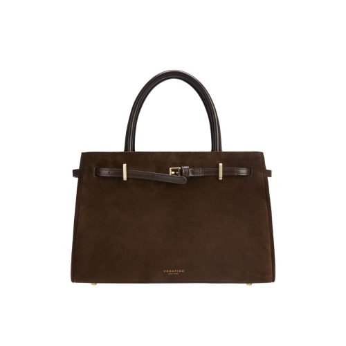 حقيبة توت من جلد الغزال الإسبريسو 25