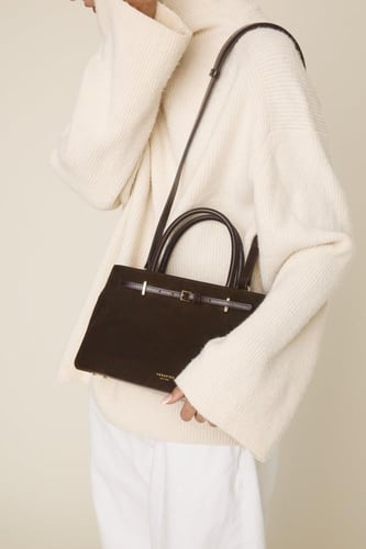 حقيبة توت من جلد الغزال الإسبريسو 25