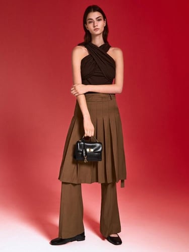 حقيبة كروس بودي صغيرة بمقبض سلسلة من كيري - أسود