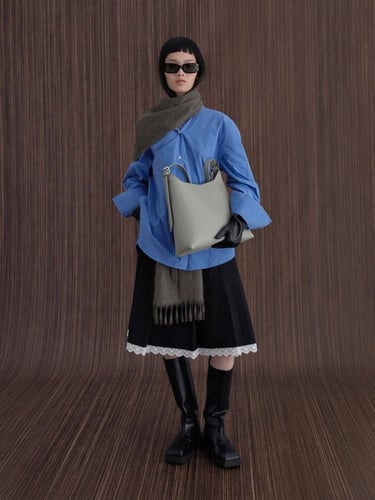 حقيبة هوبوا بتصميم ترابيز - رمادي مقاس /L