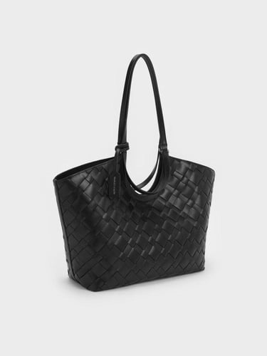 حقيبة إيفيت المنسوجة - لون أسود