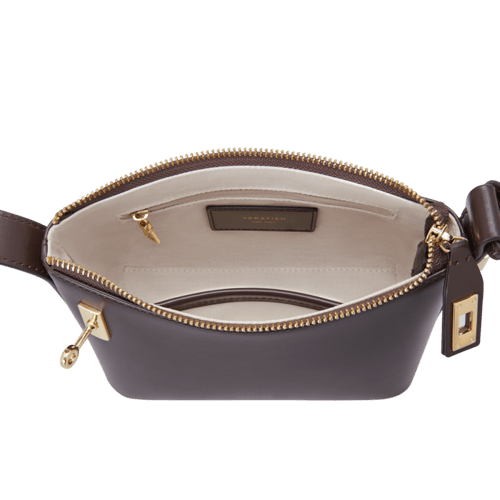 حقيبة هوبو صغيرة من الشوكولاتة الذهبية