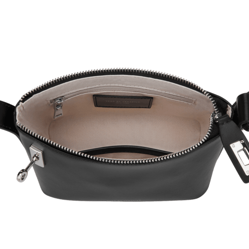 حقيبة هوبو صغيرة باللون الفضي الأسود