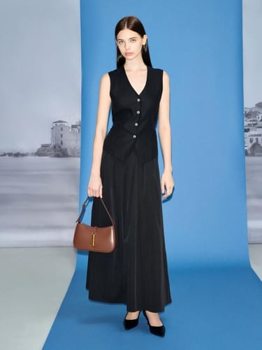 حقيبة كتف سيسيا ميتاليك - شوكولاتة