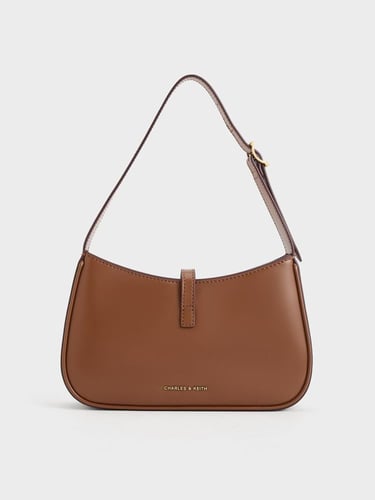 حقيبة كتف سيسيا ميتاليك - شوكولاتة